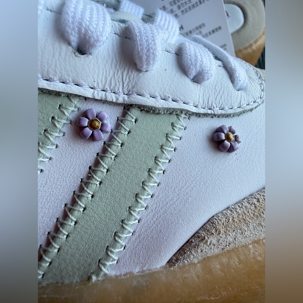 Womens adidas Sambae Athletic Shoe - White / Linen Green / Gum - Picture 12 of 12